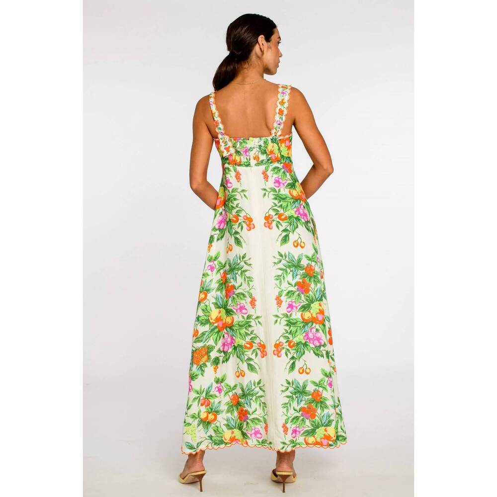 NEW ELIZABETH JAMES THE LABEL annalisa midi dress in tea time - Picture 2 of 3